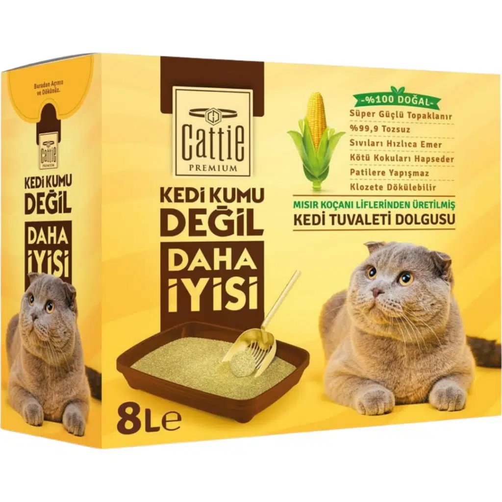 Cattie Kedi Kumu Mısır Koçanı Granül 8 L