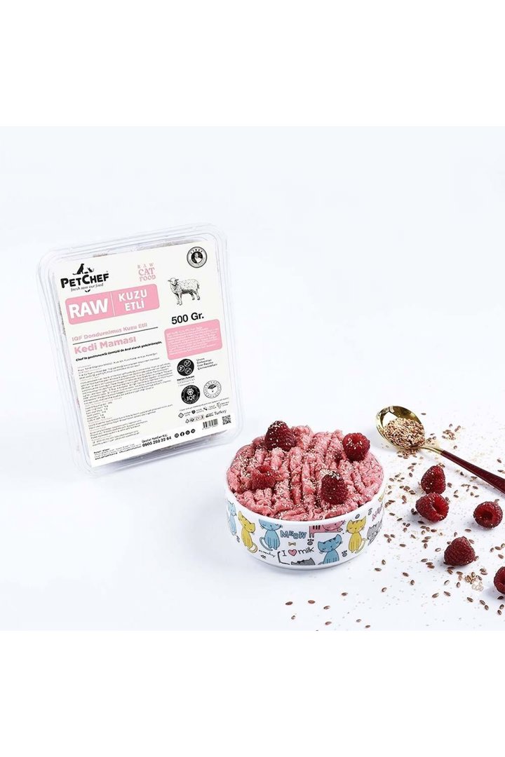 Petchef Raw Kuzu Etli Kedi Mama 500 G görsel 2
