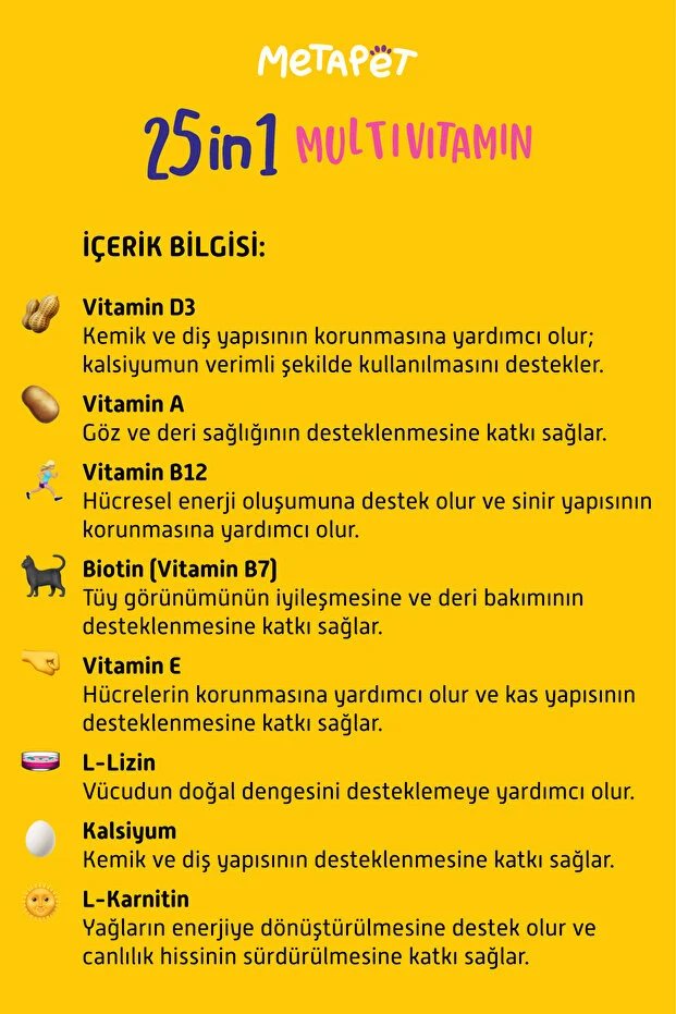 Metapet Kedilere Özel Multivitamin Damla 50 Ml görsel 3