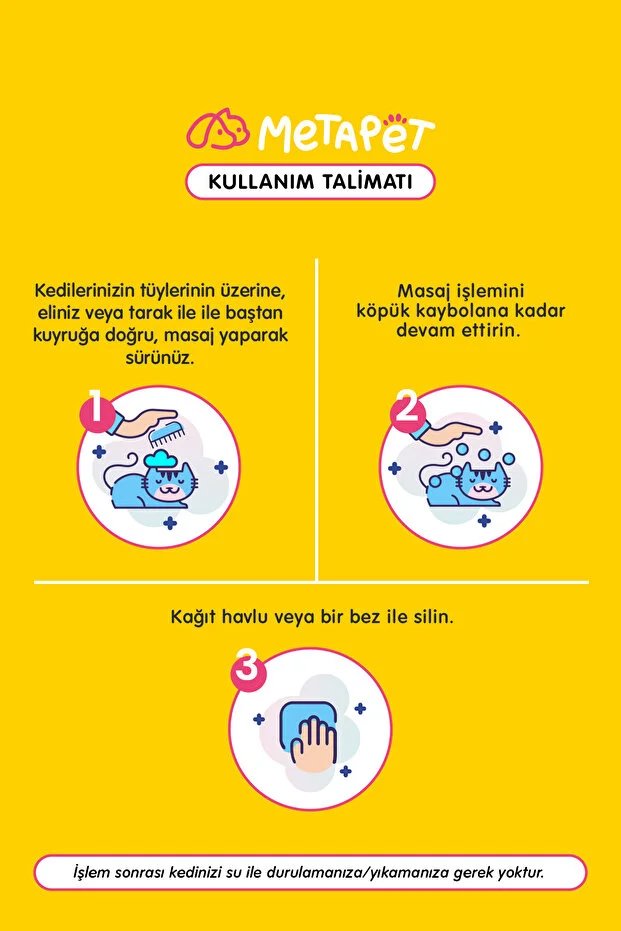 Metapet Kedi Şampuanı Doğal B.Yağlar 200 Ml görsel 2