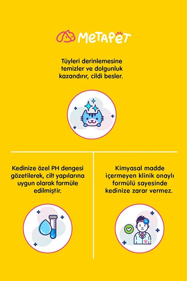Metapet Kedi Şampuanı Doğal B.Yağlar 200 Ml görsel 3