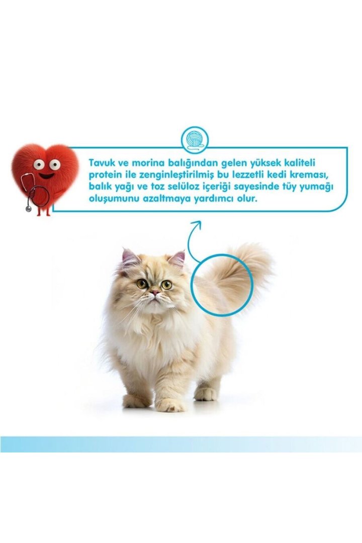 Wanpy Kedi Krema Morina, Tavuklu Tüy Yumağı 5*14 G görsel 4