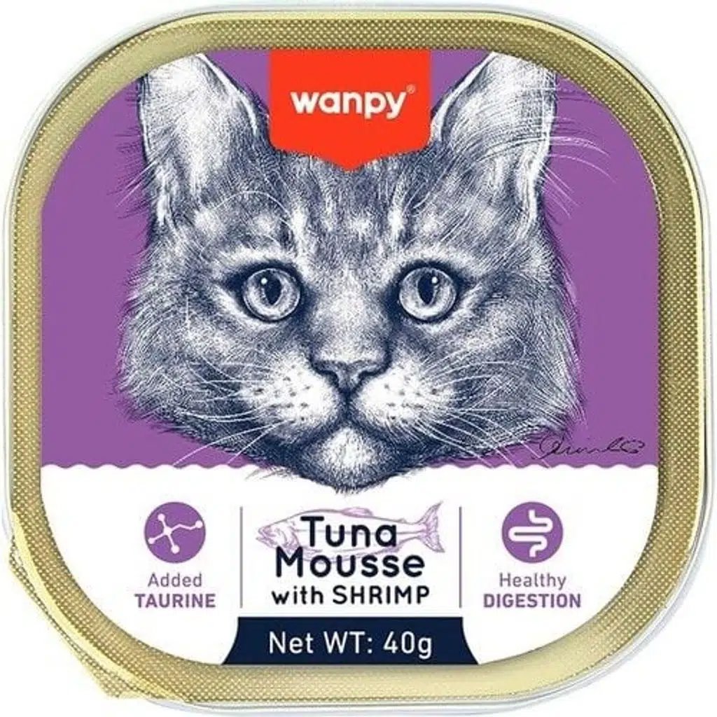 Wanpy  Kedi Yaş Mama Ton Balık,Karidesli 40G görsel 6