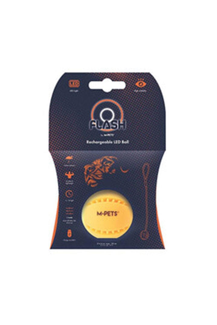 M-Pets Köpek Oyuncağı Flash Led Top Turuncu görsel 2