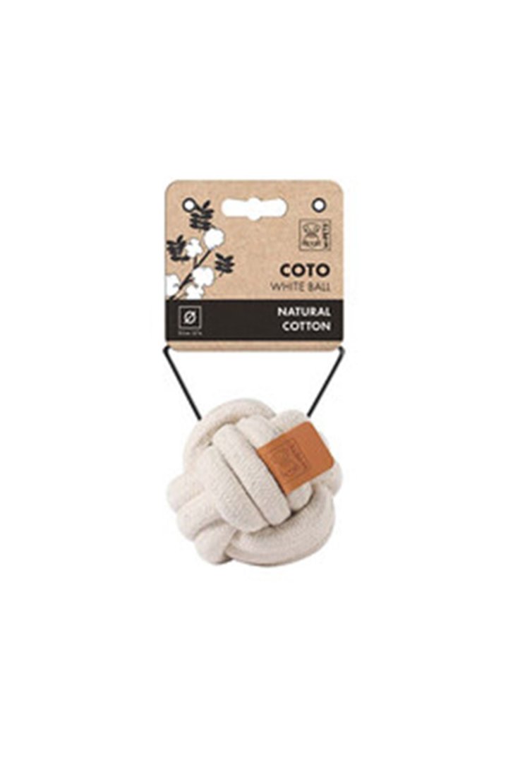 M-Pets Köpek Oyuncağı Örgü Top Beyaz 9.5 Cm görsel 3