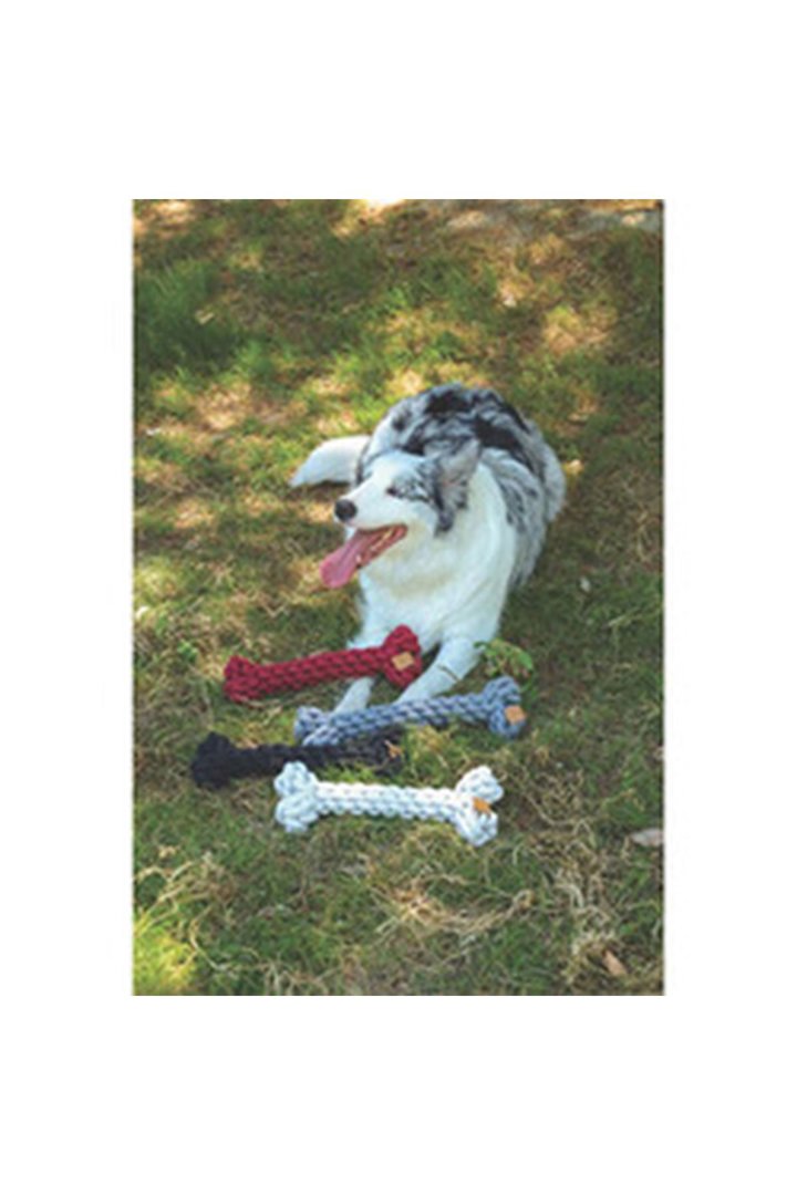 M-Pets Köpek Oyuncağı Örgü Kemik Gri 30 Cm görsel 2