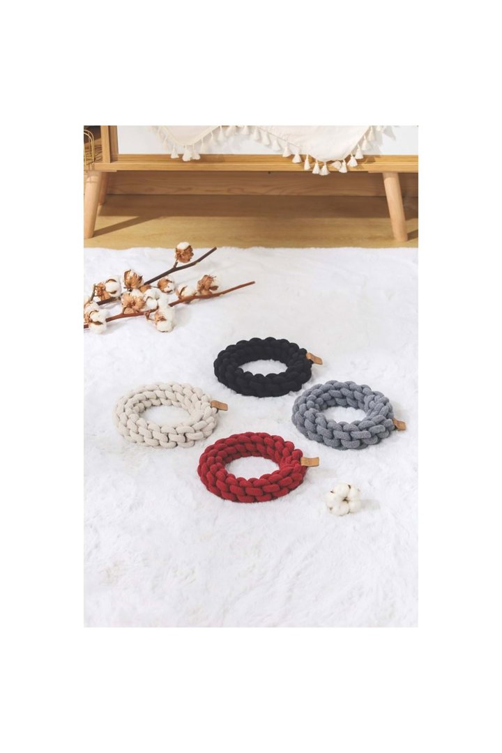 M-Pets Köpek Oyuncağı Örgü Halka Gri 13 Cm görsel 3