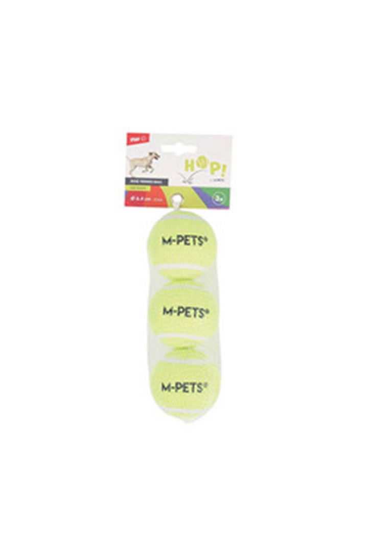 M-Pets Köpek Oyuncağı Hop Tenis Topu Sarı 3'Lü görsel 2
