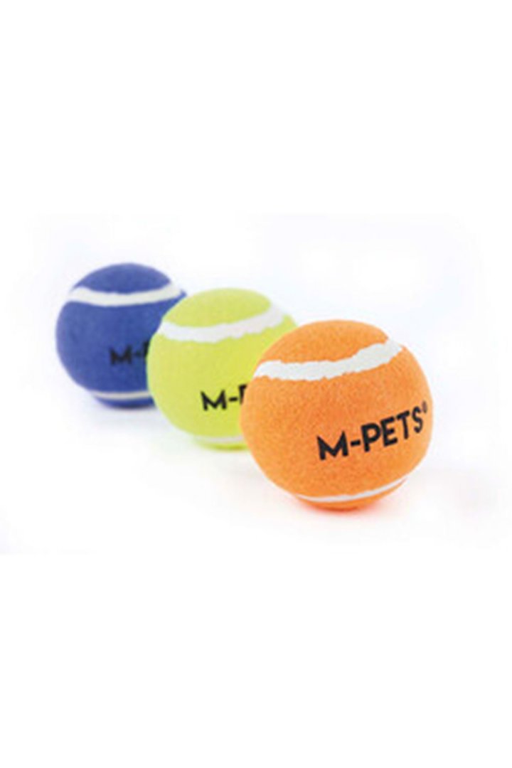 M-Pets Köpek Oyuncağı Hop Tenis Topu Mavi 3'Lü görsel 4