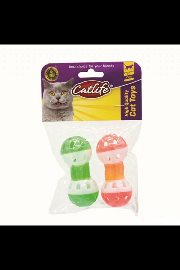 Catlife Kedi Oyuncağı Zilli ve Yaylı Top 2'Li 9 Cm