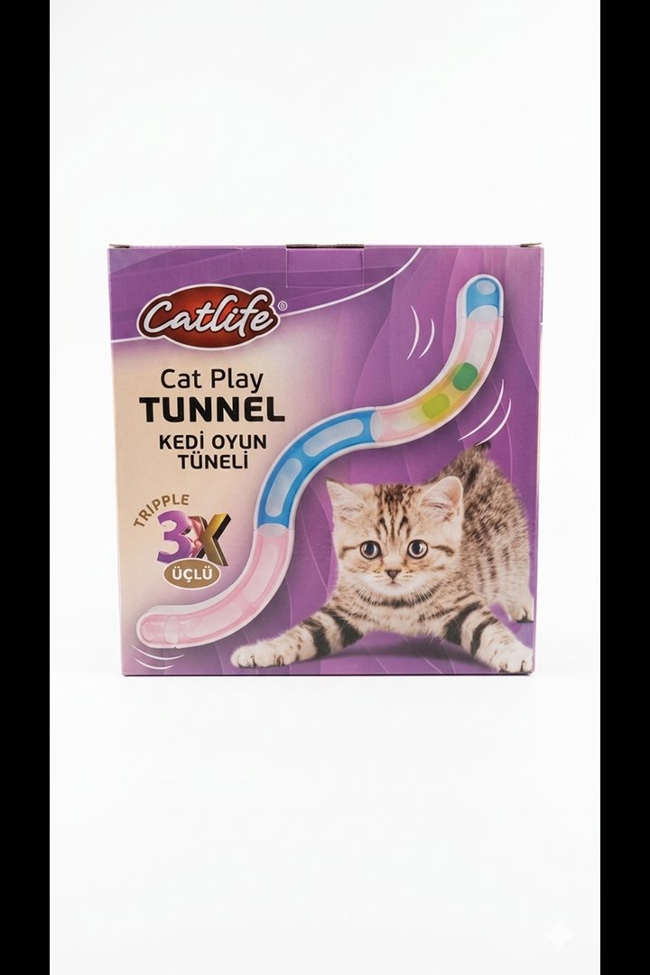 Catlife Kedi Oyuncağı Oyun Tüneli Üçlü görsel 3