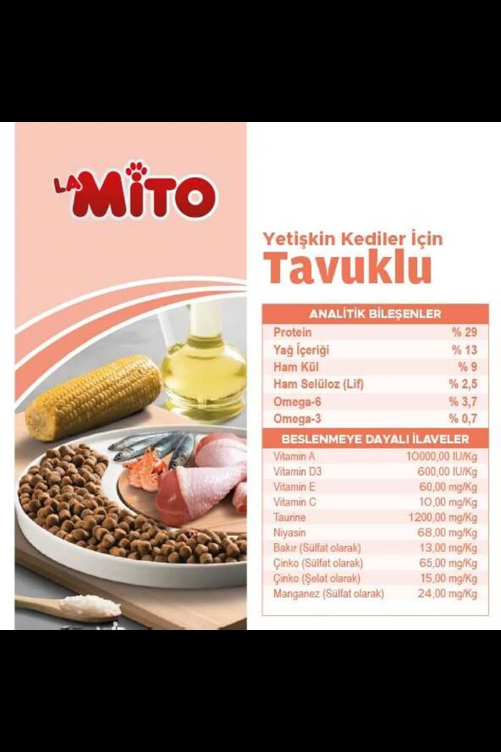Mito Yetişkin Kedi Maması Tavuklu 1 Kg görsel 4