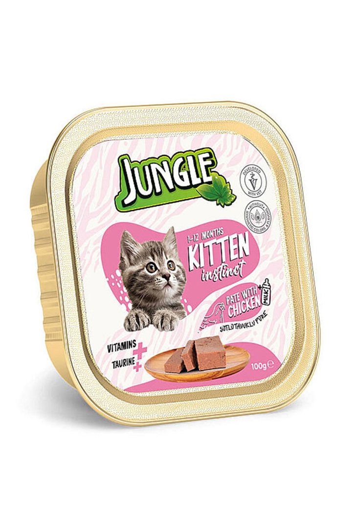 Jungle Yavru Kedi Yaş Maması Sütlü Ve Tavuklu 100G