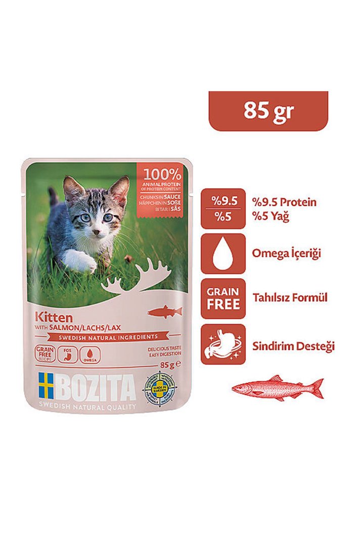 Bozita Yavru Kedi Yaş Maması Somonlu 85 G