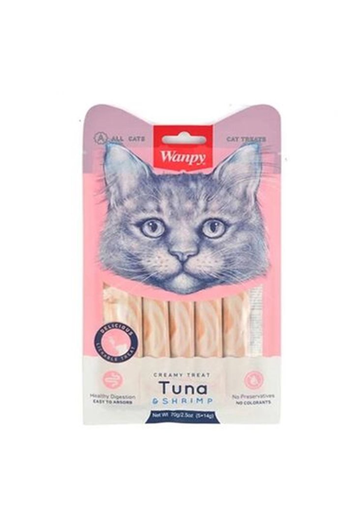 Wanpy Kedi Krema Ton Balıklı, Karidesli 5*14 G