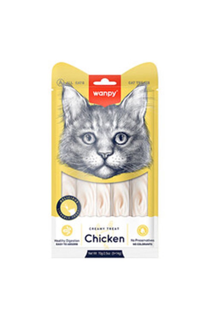 Wanpy Kedi Krema Tavuklu 5*14 G