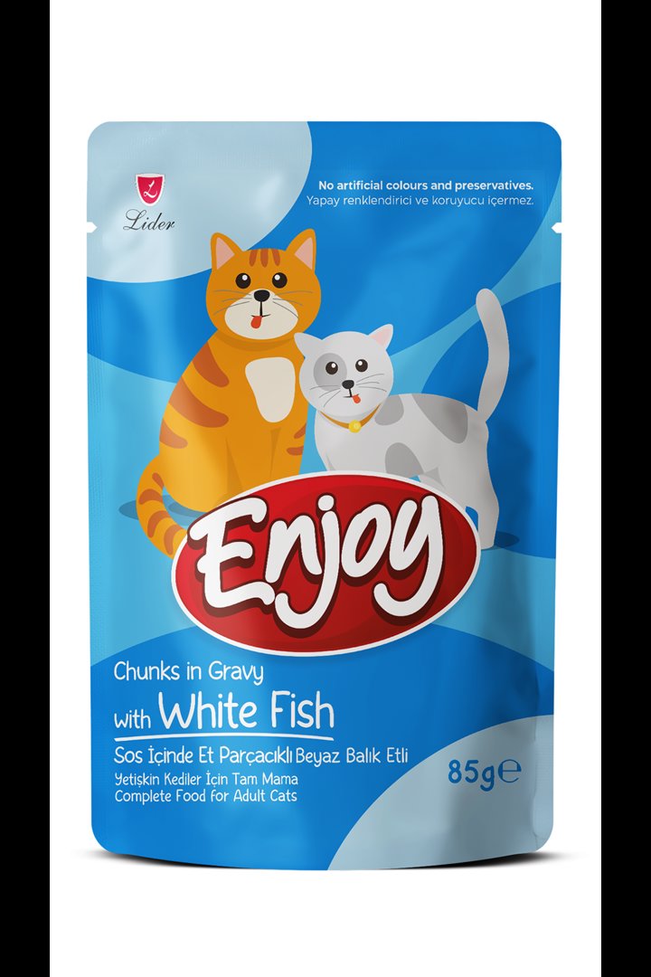 Enjoy Kedi Yaş Maması Beyaz Balıklı 85 G