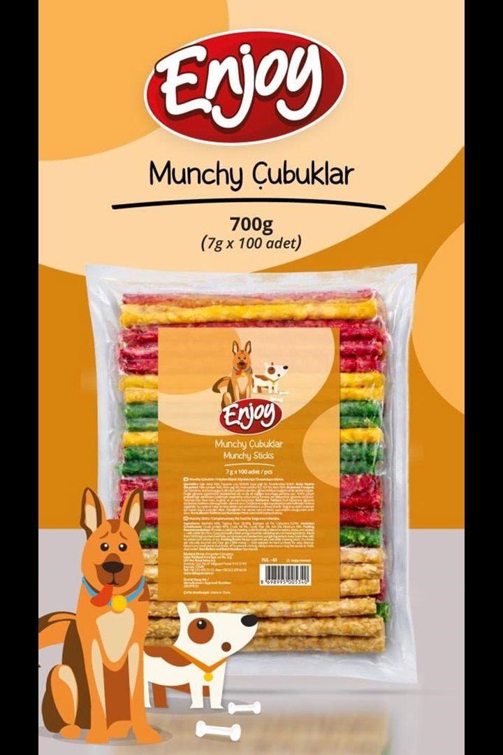 Enjoy Köpek Ödül Munchy Burgu Çubuk 7 G*100 Adet