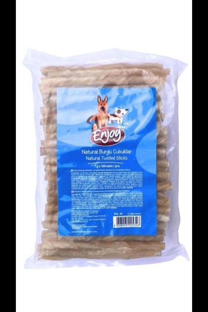 Enjoy Köpek Ödül Natural Burgu Çubuk 7 G*100 Adet
