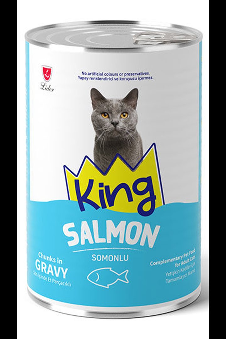 King Kedi Yaş Maması Et Parçacıklı Somonlu 400 G