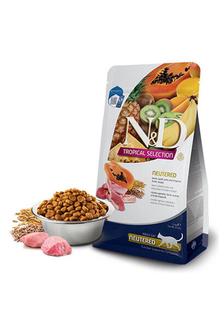 N&D Kısır Kedi Maması Kuzulu, Tropikal Meyve 10 Kg
