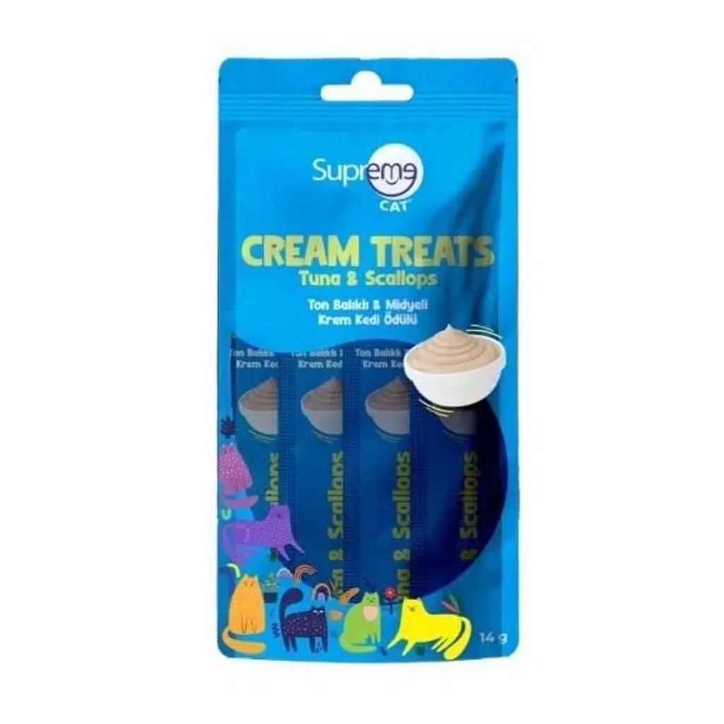 Supreme Kedi Ödül Krema Ton Balık, Midyeli 4*14 G
