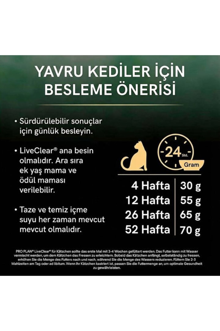 Proplan Yavru Kedi Maması Live Clear Hindili 1.4Kg görsel 7
