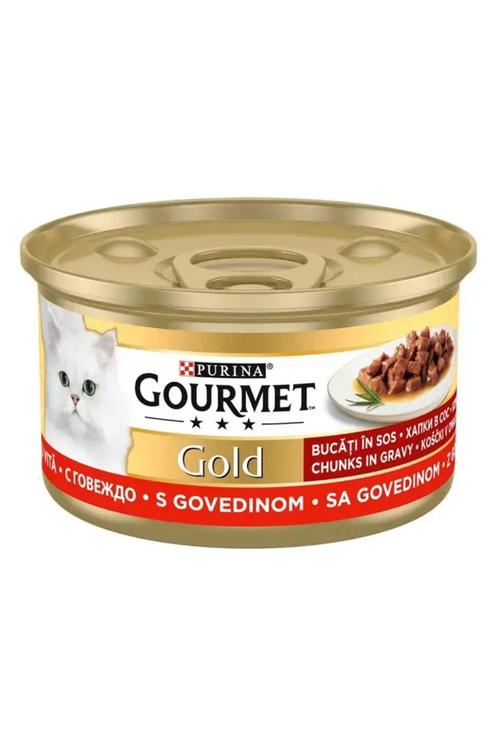 Gourmet Gold Kedi Yaş Maması Sığır Etli  85 G