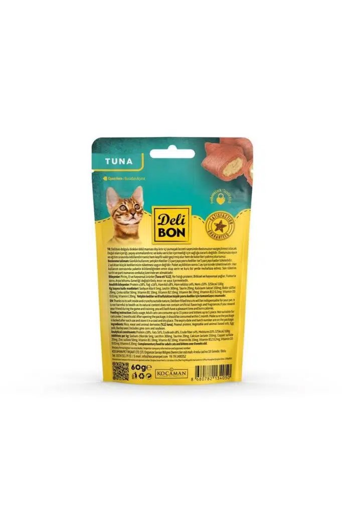 Delibon Kedi Ödül Maması Bisküvi Ton Balıklı 60 G görsel 2