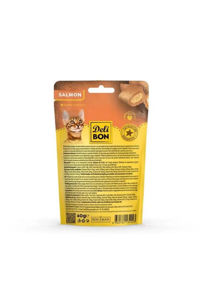 Delibon Kedi Ödül Maması Bisküvi Somonlu 60 G görsel 2