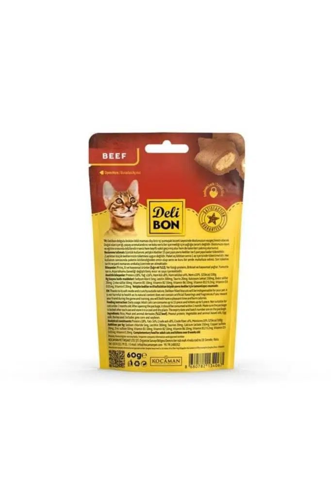Delibon Kedi Ödül Maması Bisküvi Sığır Etli 60 G görsel 2