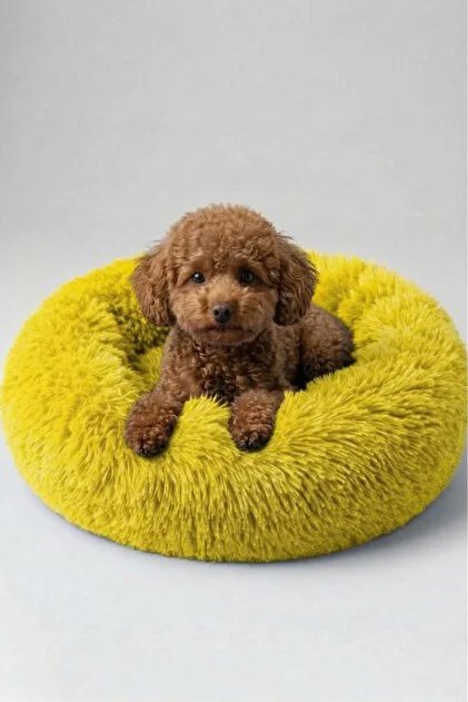 Benetton Yatak Donut Uzun Kürklü Sarı 45 Cm
