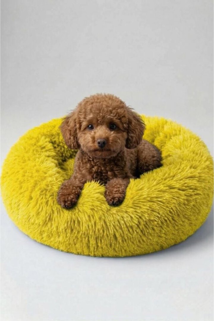 Benetton Yatak Donut Uzun Kürklü Sarı 55 Cm