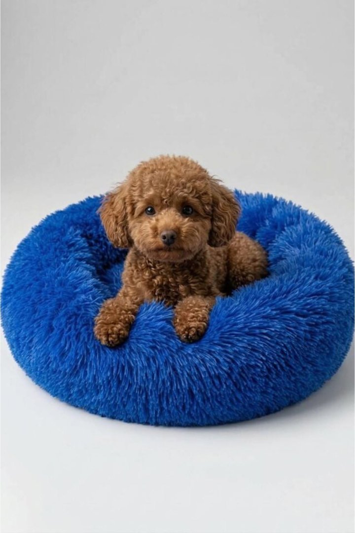 Benetton Yatak Donut Uzun Kürklü Mavi 55 Cm