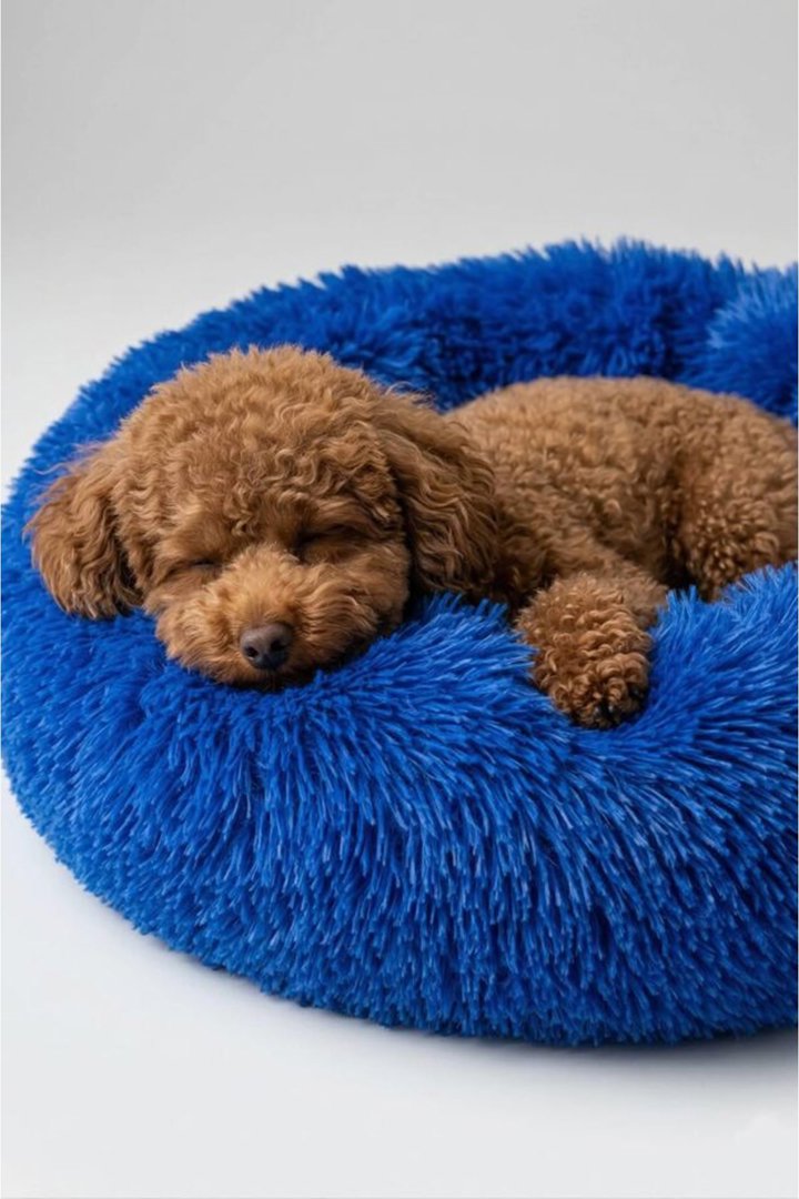 Benetton Yatak Donut Uzun Kürklü Mavi 55 Cm görsel 2