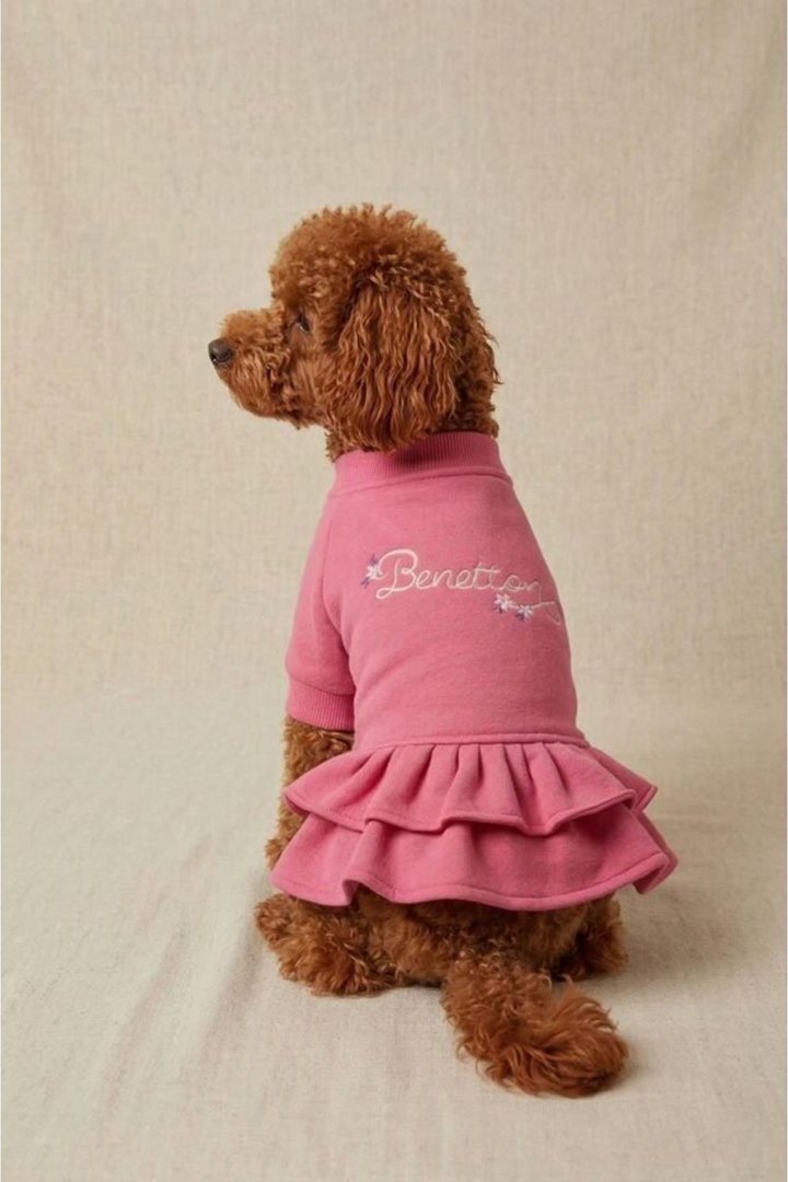 Benetton Elbise Pembe (XXL)