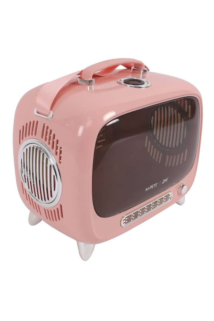 M-Pets Kedi Taşıma Çantası Televizyon Şekli Pembe görsel 5