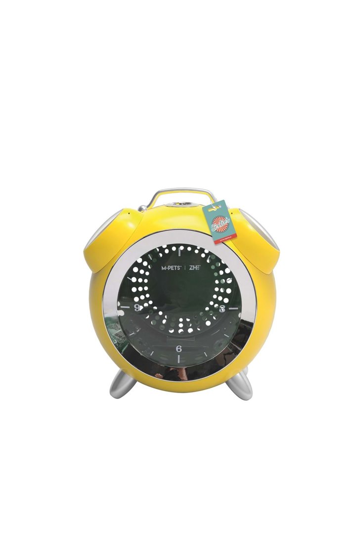 M-Pets Kedi Taşıma Çantası Saat Sarı 40*44*26 Cm görsel 3
