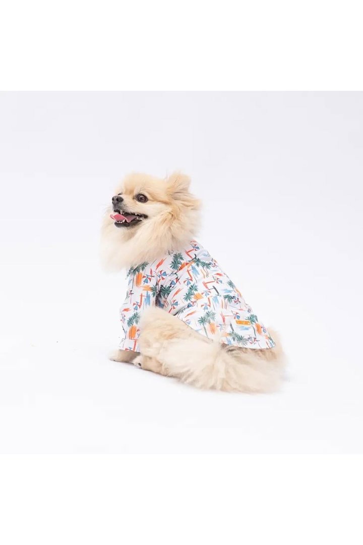 Pawstar Shirt Beach Palmiye Desenli (L)