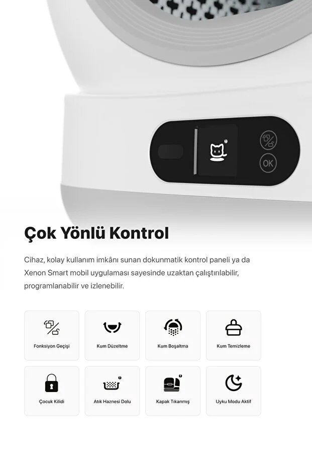 Xenon Otomatik Akıllı Kedi Tuvaleti Kamerasız görsel 3