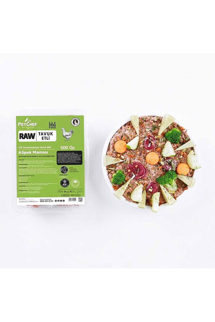 Petchef Köpek Mama Küçük Irk Raw Tavuk Etli 500G