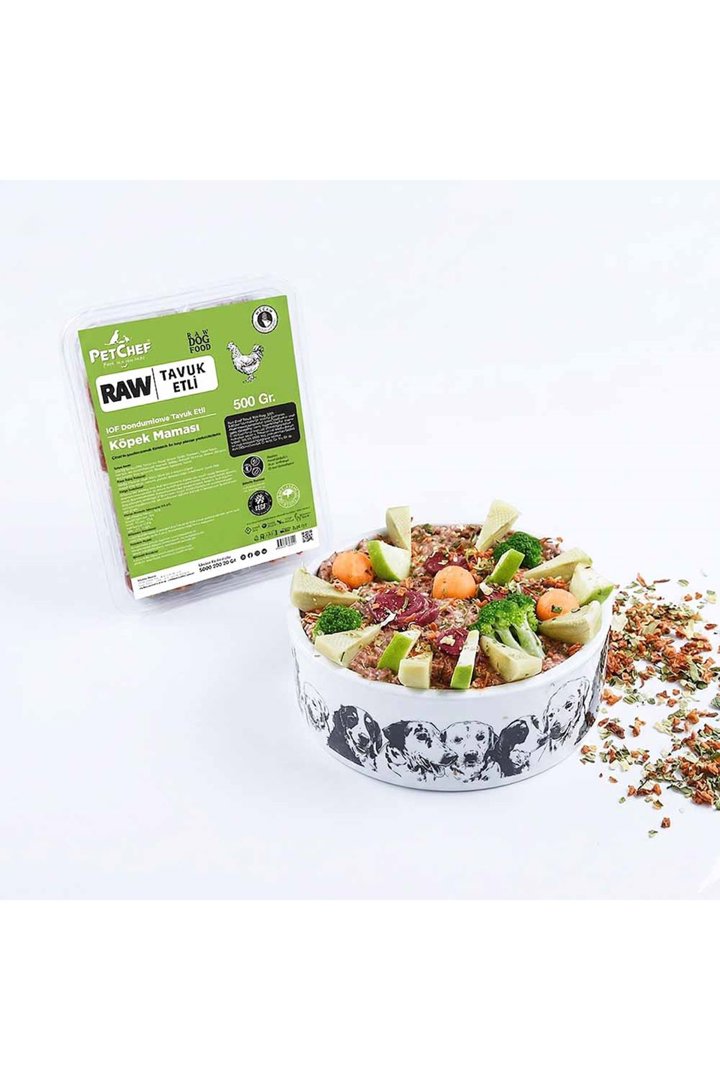 Petchef Köpek Mama Küçük Irk Raw Tavuk Etli 500G görsel 3