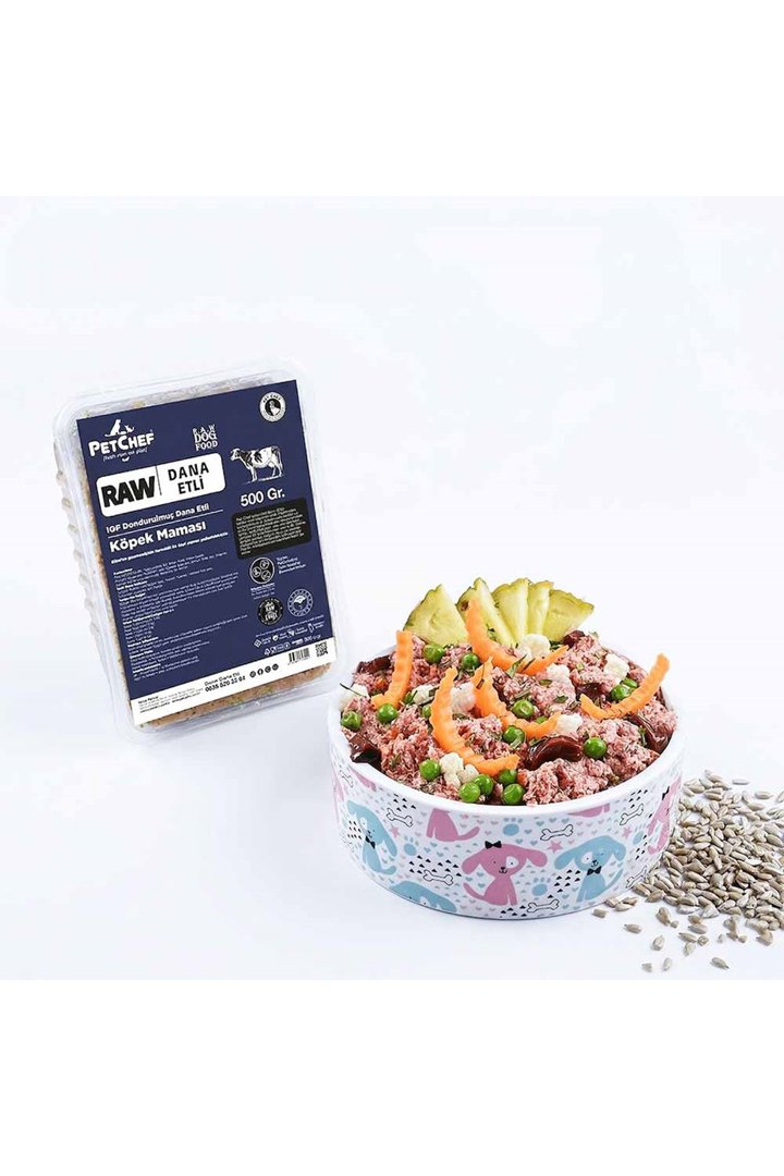 Petchef Köpek Mama Küçük Irk Raw Dana Etli 500 G görsel 2