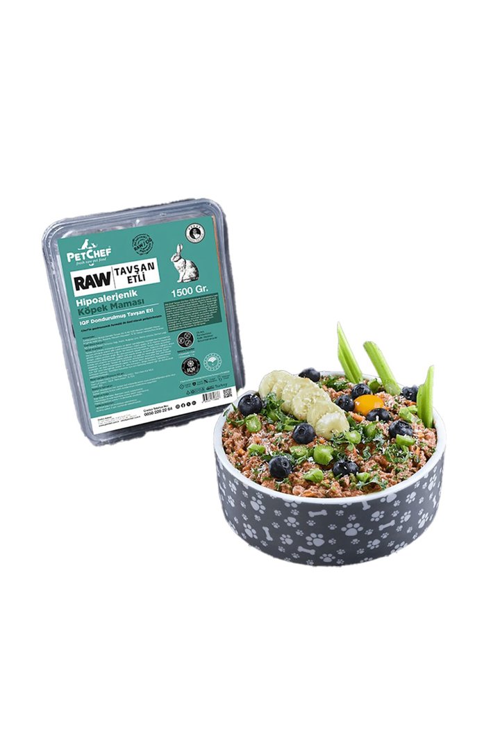 Petchef Köpek Mama Büyük Irk Raw Tavşan Etli 1500G görsel 2