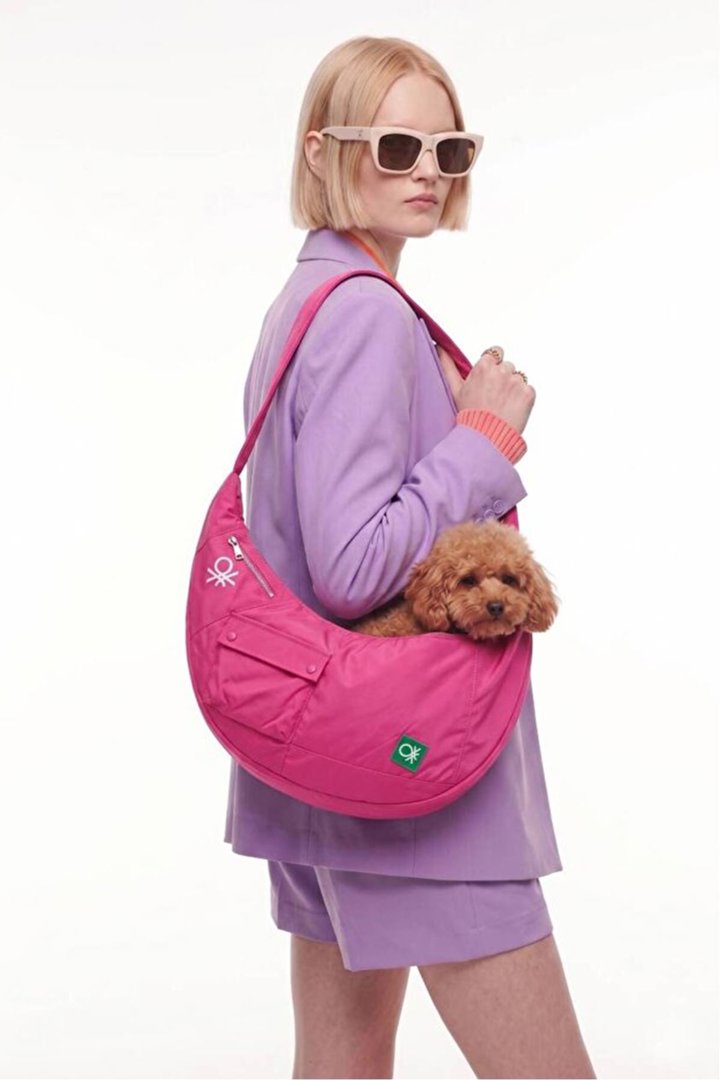Benetton Çapraz Askılı Çanta Pembe (L)
