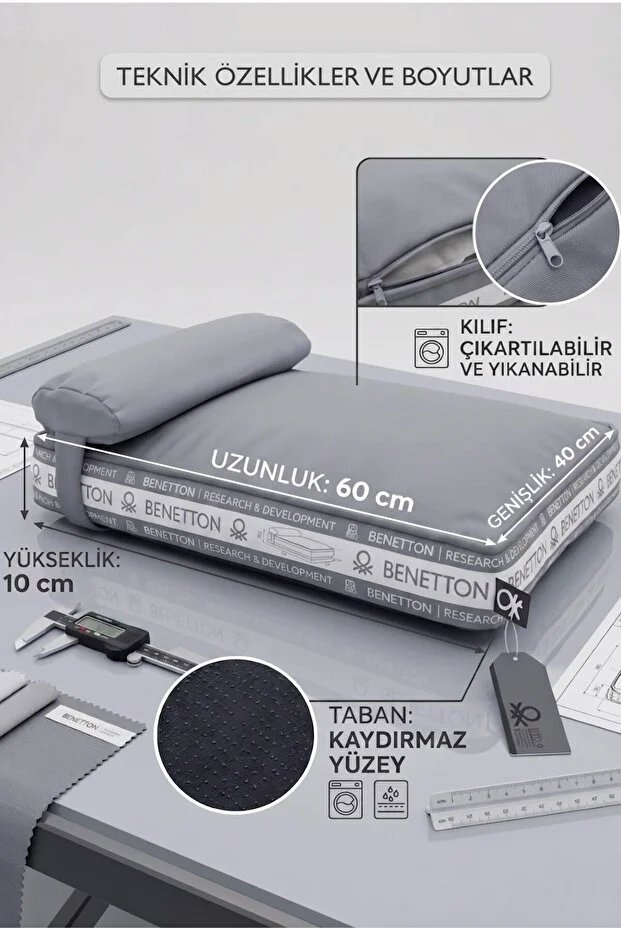 Benetton Yastıklı Yatak Kırmızı 60*40*10 Cm görsel 3