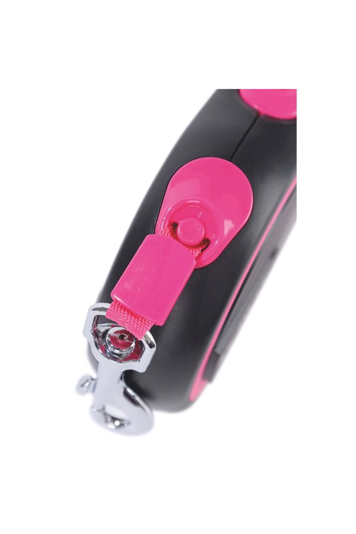 M-Pets Köpek Gezdirme Tasması Otomatik Pembe(M) 5M görsel 5