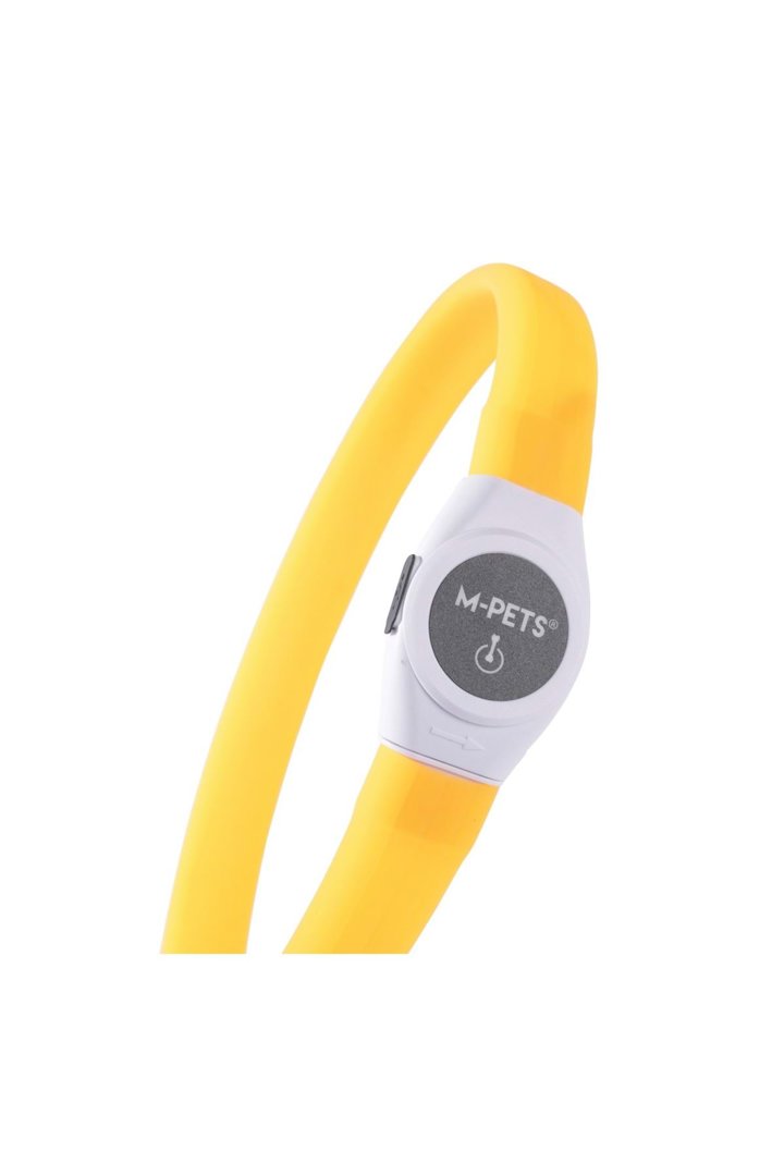 M-Pets Boyun Tasması Flash Ledli Neon Turuncu (M) görsel 2
