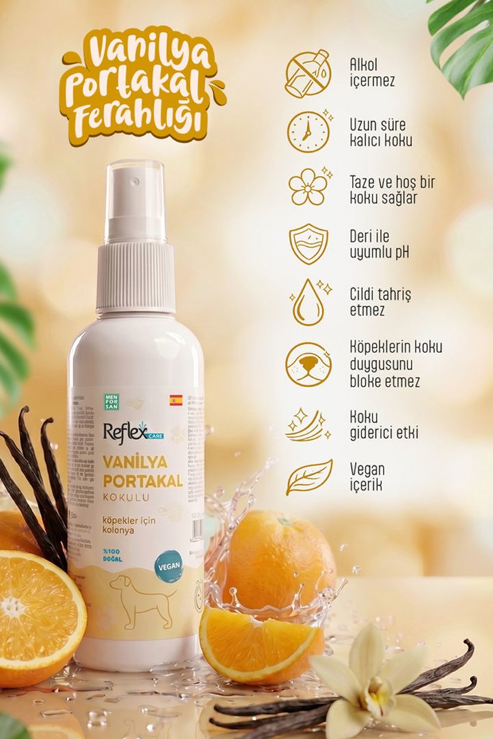 Reflex Care Köpek Kolonyası Vanilya/Portakal 125Ml görsel 4