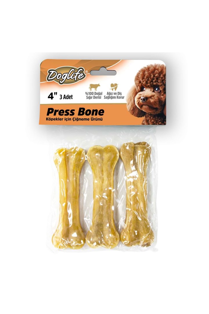Doglife Köpek Ödül Natural Press Kemik 3'Lü 10 Cm